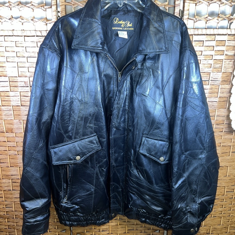 Vintage Patchwork Genuine Leather Jacket by Leather & Soul size Mens XL